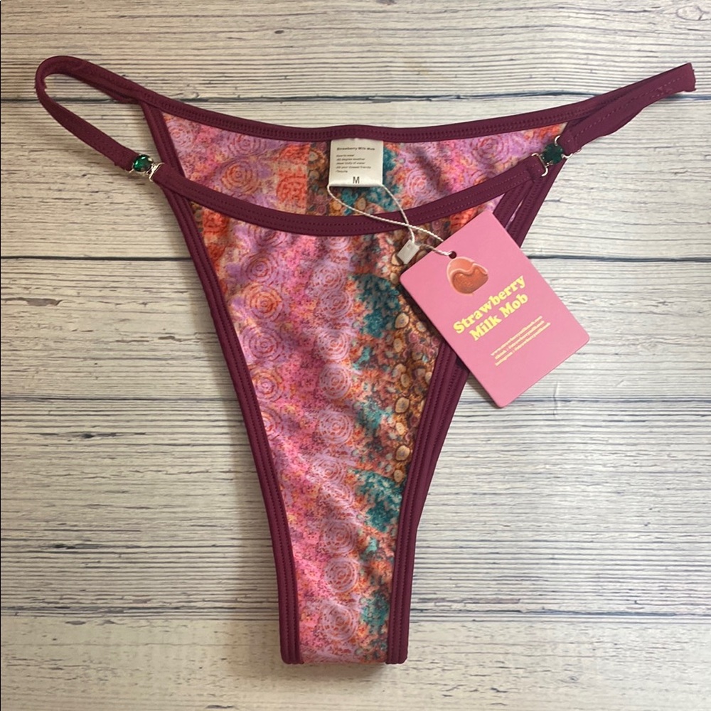 Strawberry Milk Mob Multicolor Floral Bikini Bottom